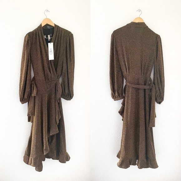 PatBO Metallic Wrap Dress 6 - Picture 3 of 10